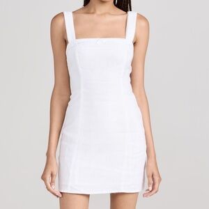 REFORMATION ELANA WHITE LINEN MINI DRESS